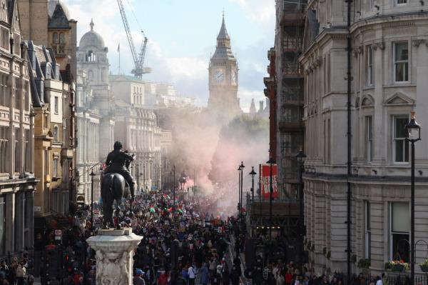 A photo of the London pro-Palestinian rally.