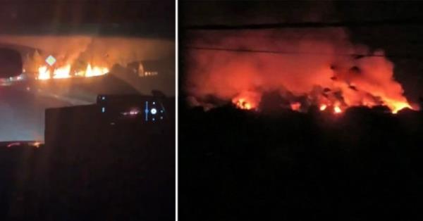 Ukrainian forces have struck a major Russian airfield deep in the heart of their territory (Picture: Twitter)